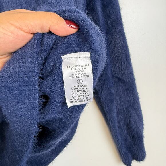 NWT Evolution by Cyrus StitchFix Cozy Crewneck Sweater Navy Blue - S - Picture 4 of 8